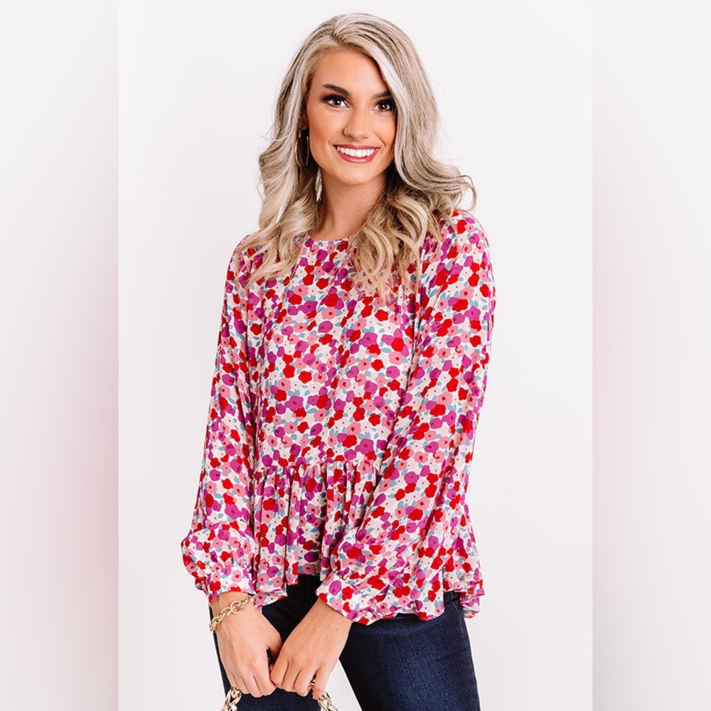 Vici sheer peplum top